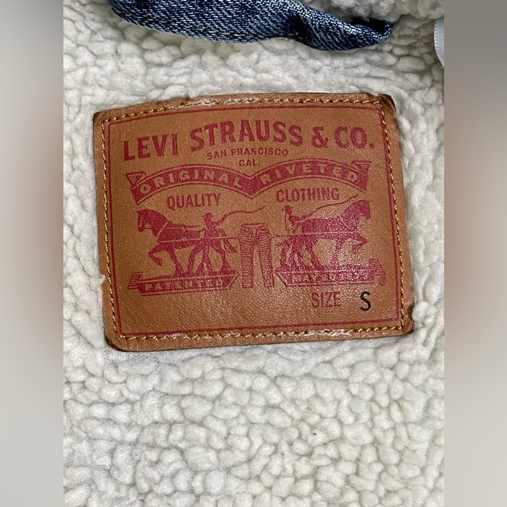 Signature by Levi Strauss Sherpa Light Denim Jean Jacket Size Small - Picture 11 of 11